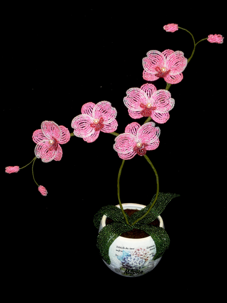 Орхидея Из Бисера Схемы Плетения Фото